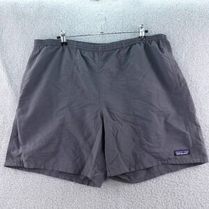 Patagonia Men's L Gray Nylon Active Outdoor Casual Shorts Flat Front Hiking Camp